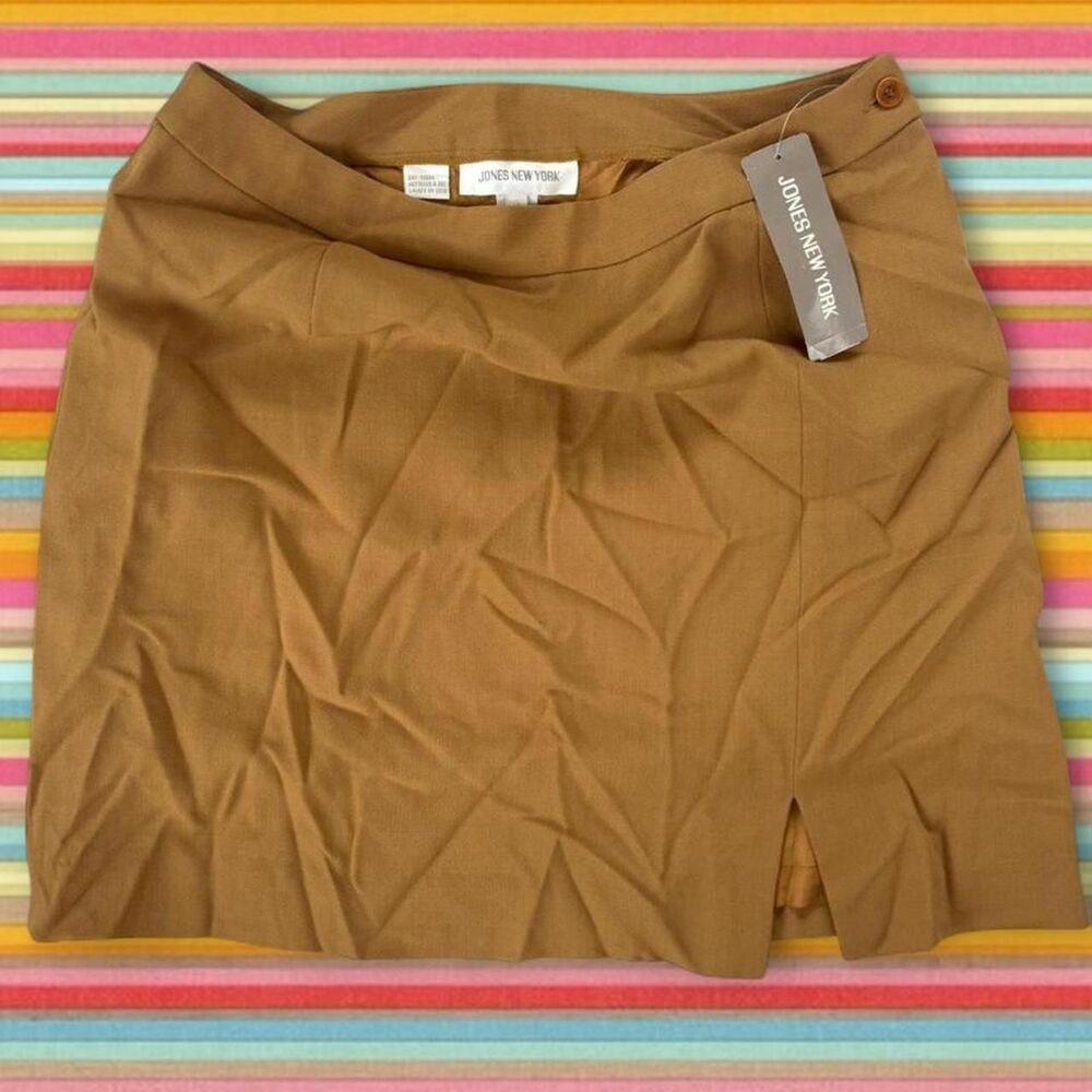 Jones-new-york Women's Tan and Brown Skirt